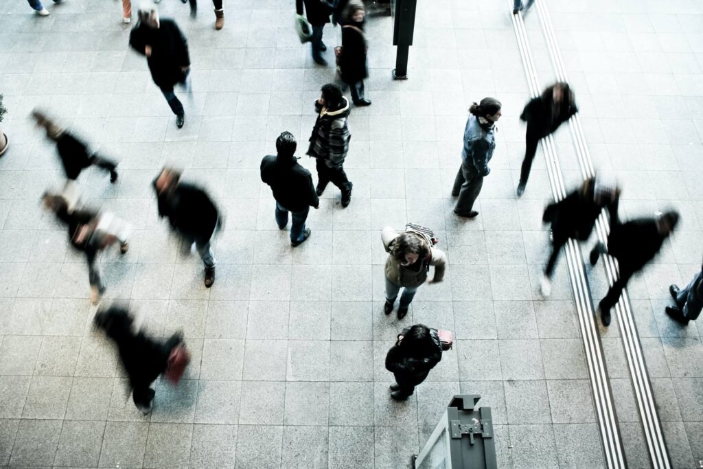 People in a rush